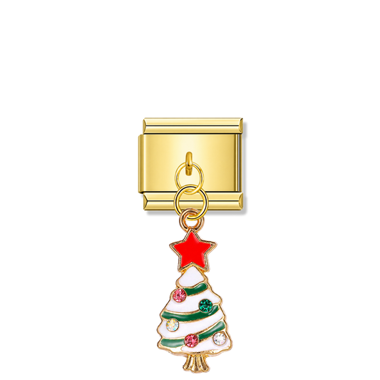 Twinkle Star Fir – gold Italian pendant charm by Italycharm