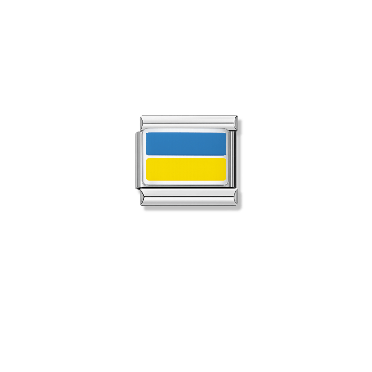 Ukraine Flag – silver Italian charm by Italycharm
