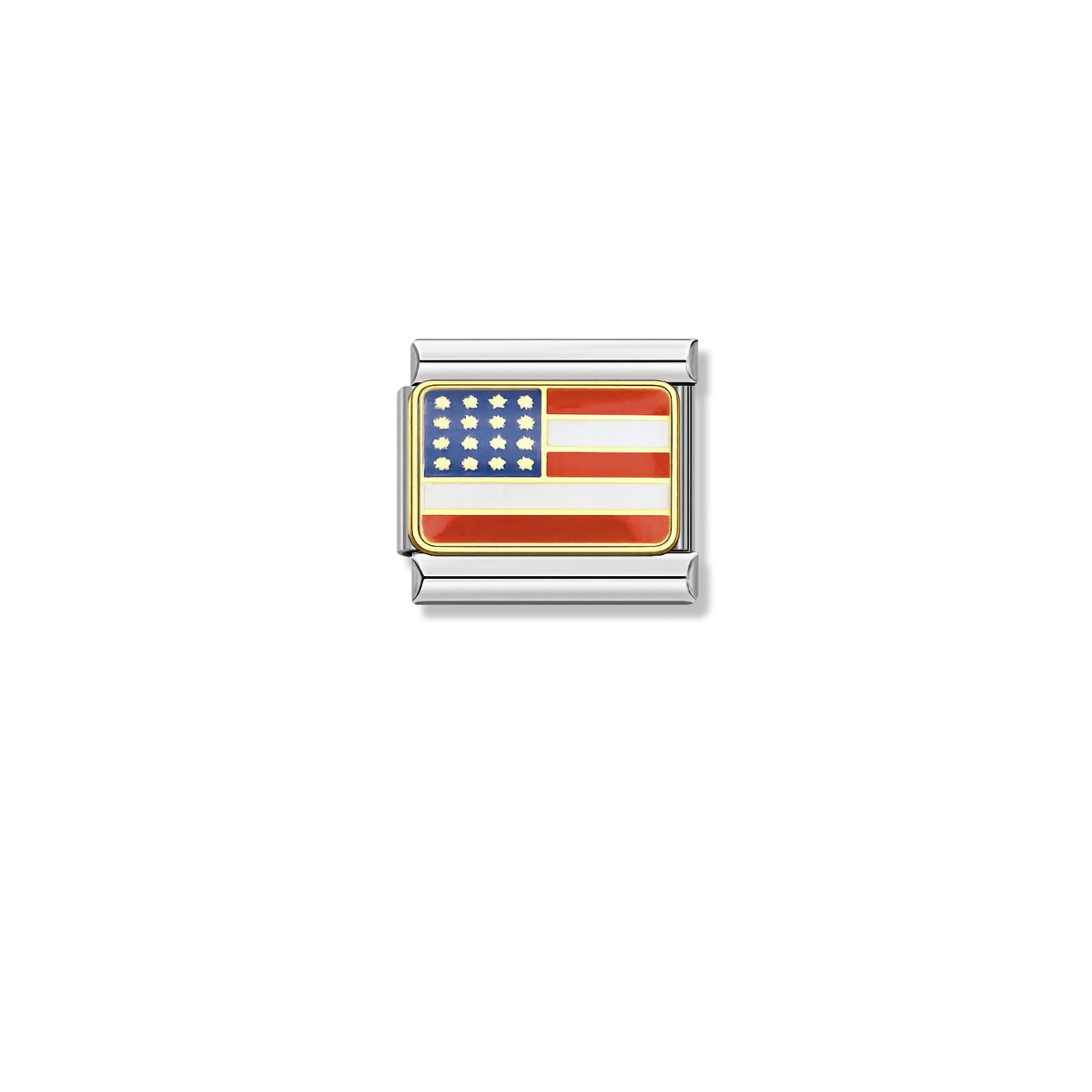 United State Flag – silver Italian charm by Italycharm