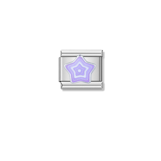 Vibrating Purple Star – silver Italian charm by Italycharm
