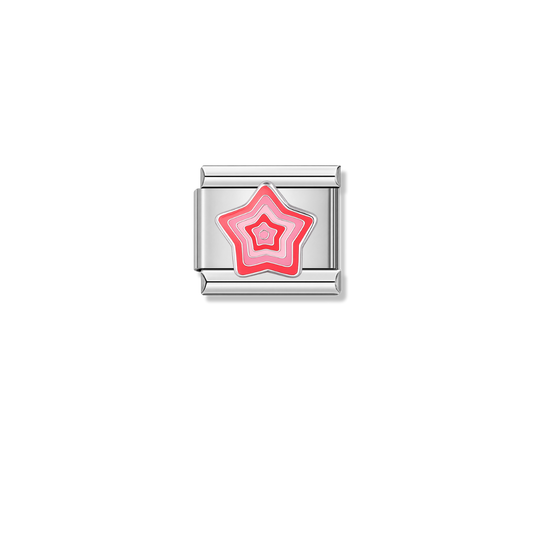 Vibrating Red Star – silver Italian charm by Italycharm