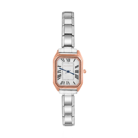 Vincenza Roma – Silver & Rose Women's Watch | Italycharm – Italian charm watch by Italycharm