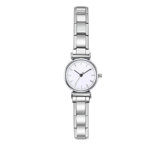 White Sleek Classic Watches – Italian charm watch by Italycharm