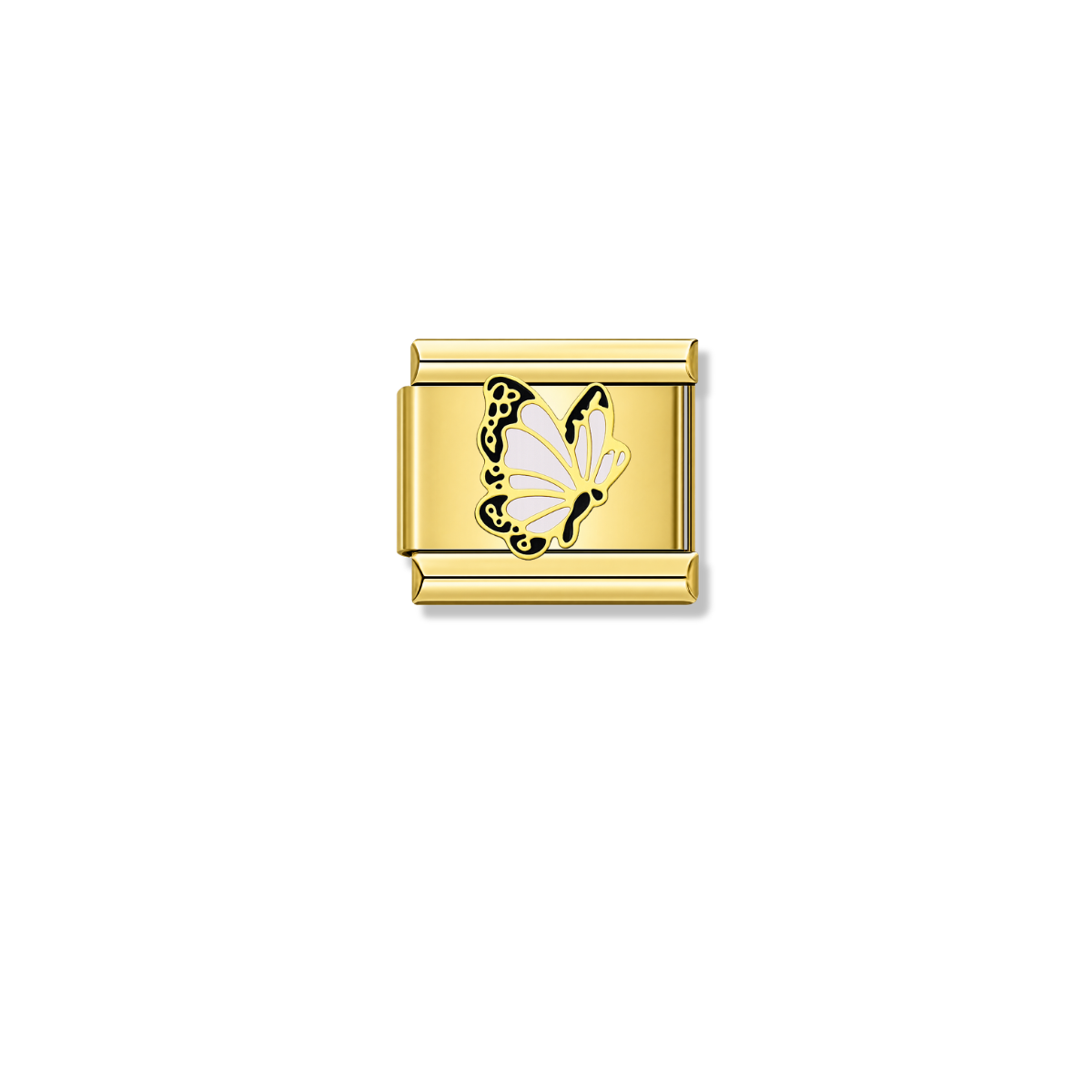 White Butterfly – gold Italian charm by Italycharm