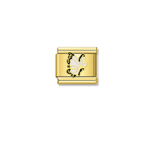 White Butterfly – gold Italian charm by Italycharm