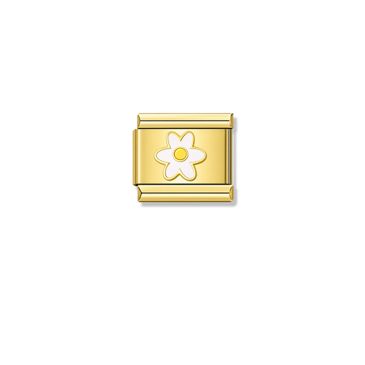 White Flower – gold Italian charm by Italycharm