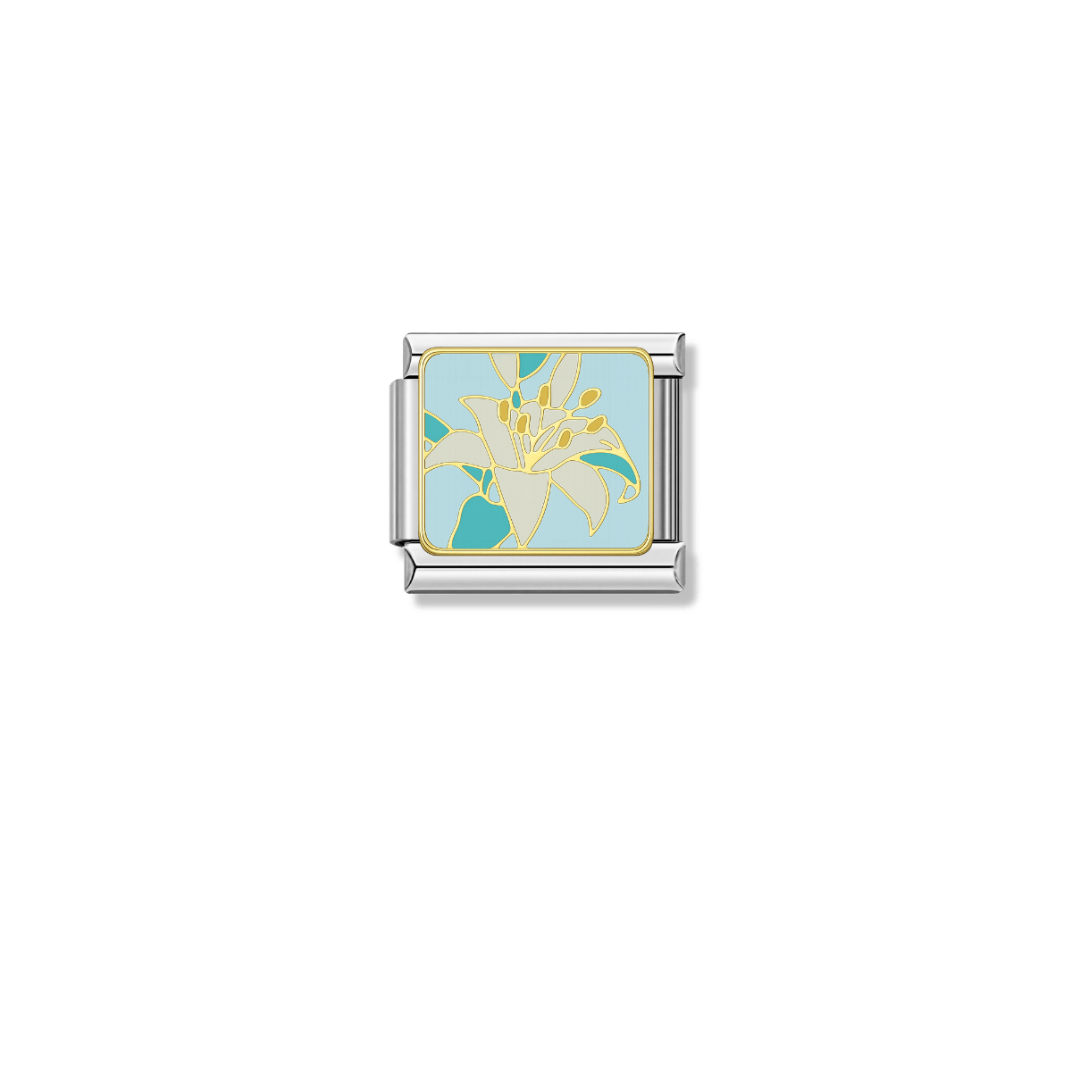 White Lily – silver Italian charm by Italycharm