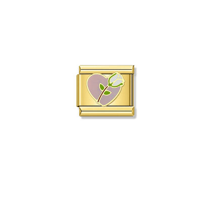 White Tulips of Love – gold Italian charm by Italycharm