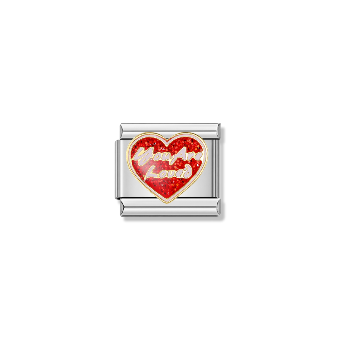 You Are Loved – silver Italian charm by Italycharm