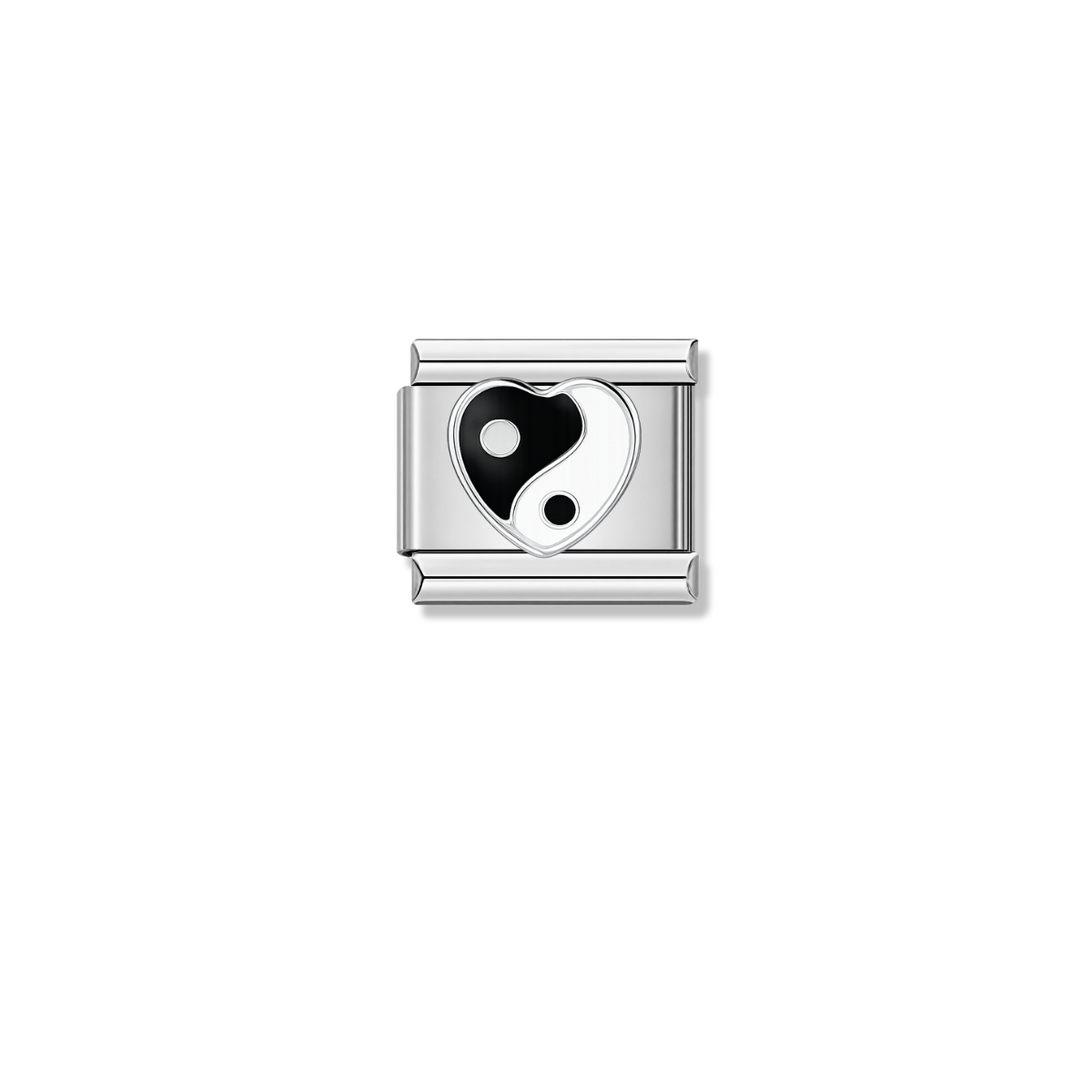 Yin-Yang Heart – silver Italian charm by Italycharm