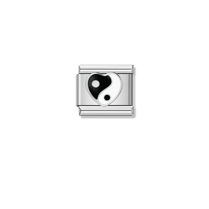 Yin-Yang Heart – silver Italian charm by Italycharm