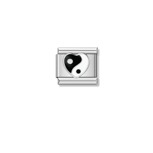 Yin-Yang Heart – silver Italian charm by Italycharm