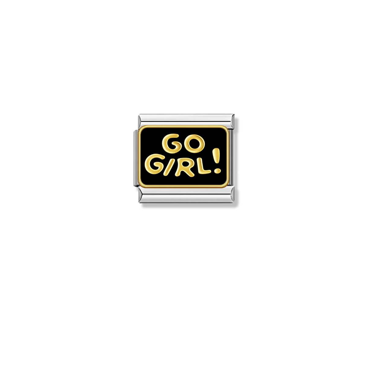 You Go Girl! – silver Italian charm by Italycharm
