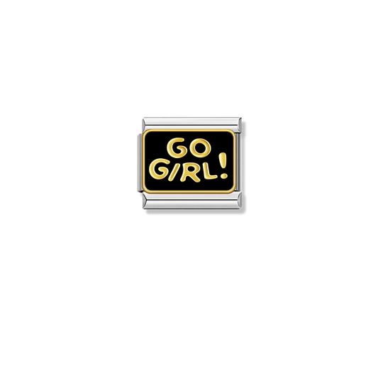 You Go Girl! – silver Italian charm by Italycharm