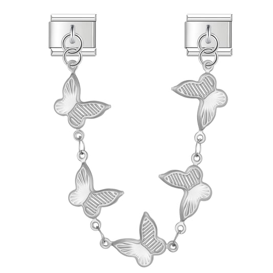 Butterfly Garden – silver Italian chain charm by Italycharm