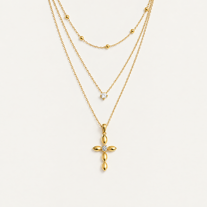 Heirloom Layered Cross Necklace