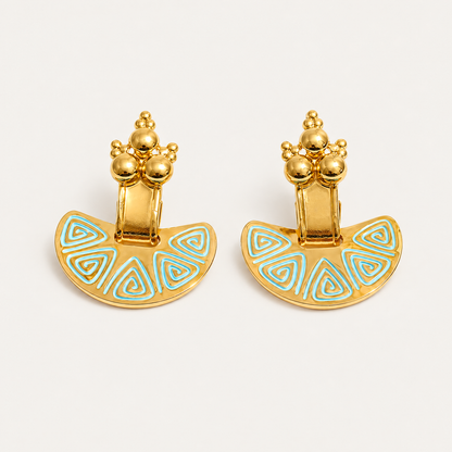 Riviera Enamel Fan Drop Earrings