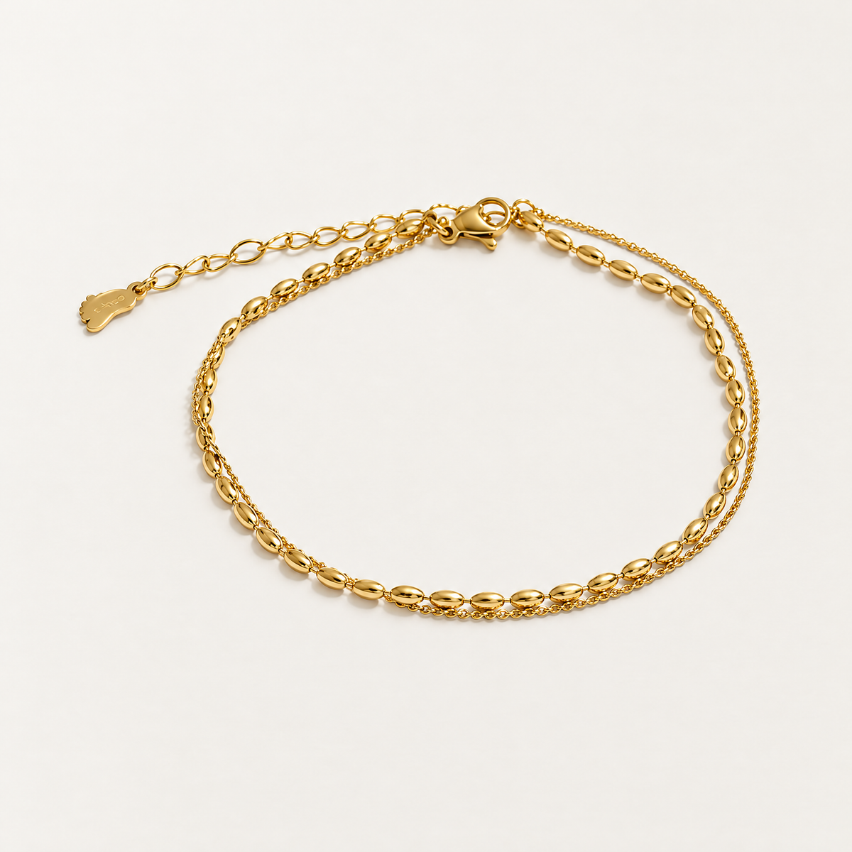 Coastal Double Beaded Anklet