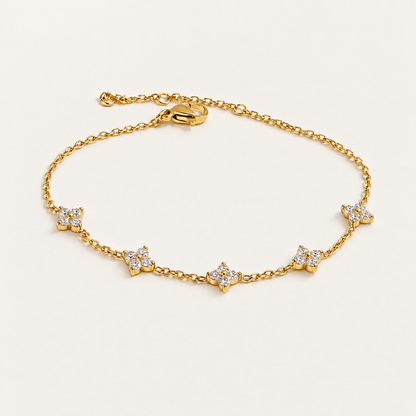 Wildflower Pavé Chain Bracelet