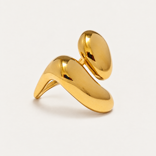 Liquid Twin Dome Open Ring