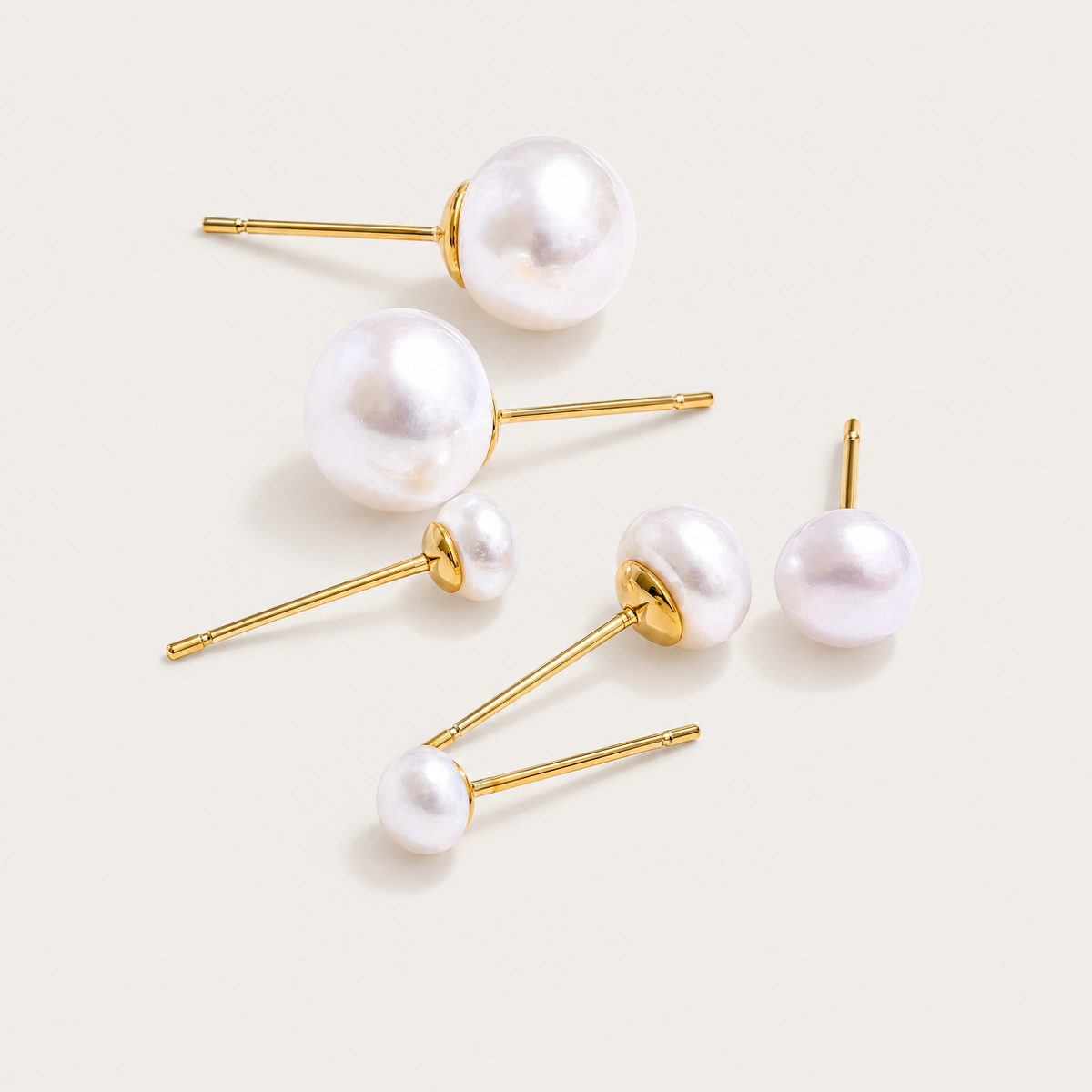Lustre Pearl Stud Earrings Set