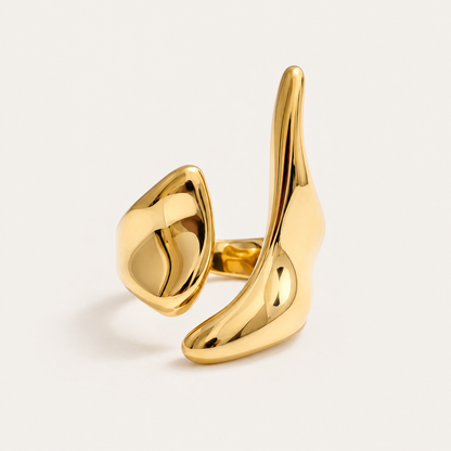 Sculpt Teardrop Open Ring