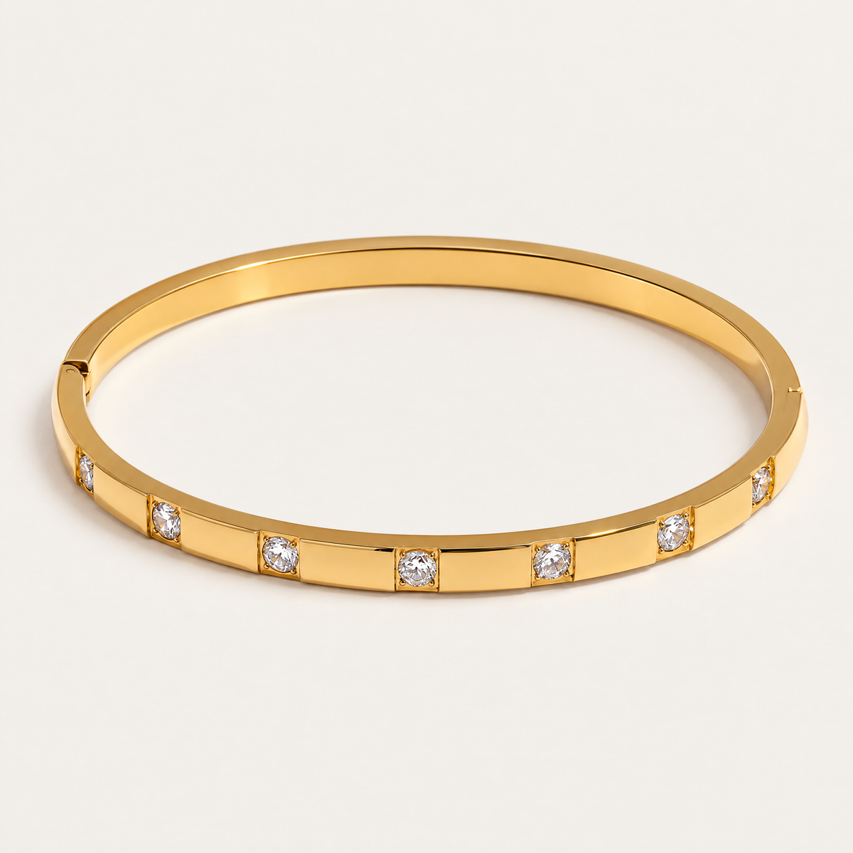Stargaze Square Stone Hinged Bangle