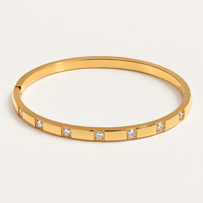 Stargaze Square Stone Hinged Bangle