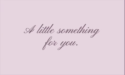 Gift note card, front: A little something for you.